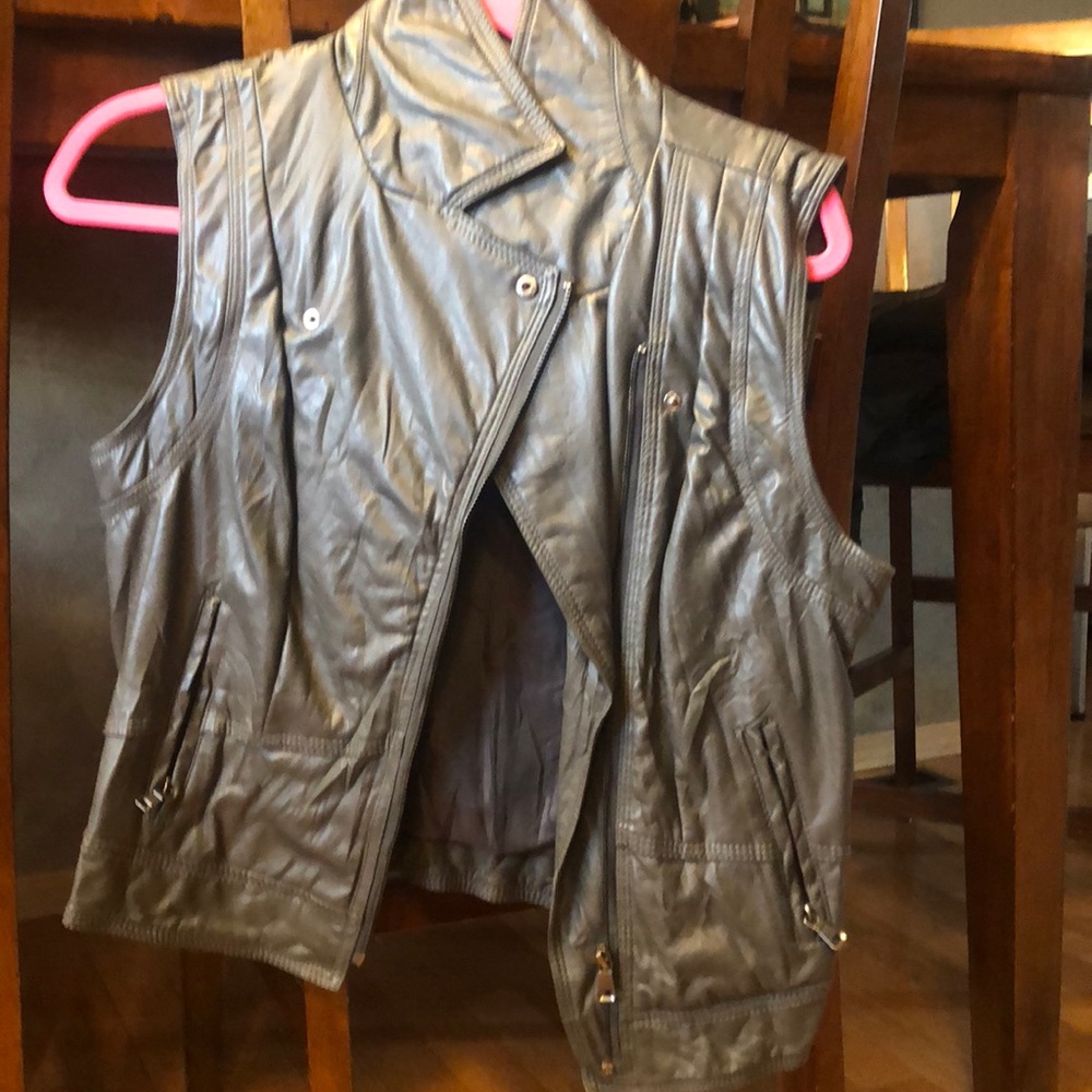 Faux leather vest